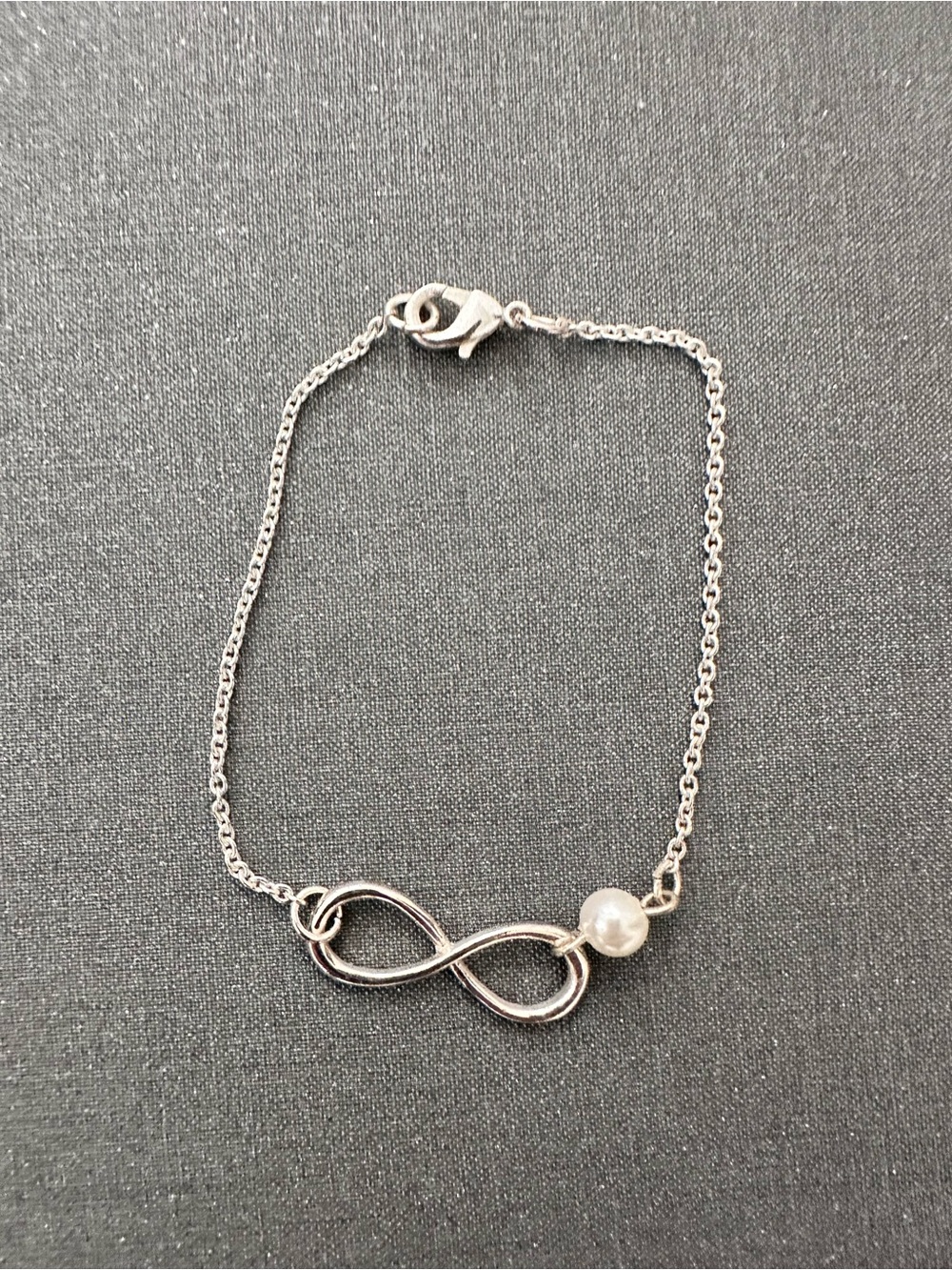 Silver Infinity Pearl Bracelet
